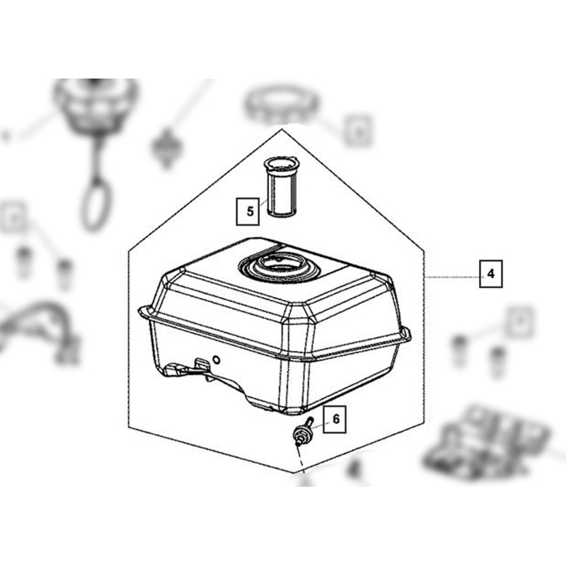 Réservoir de carburant avec filtre sans bouchon Kohler CH 270