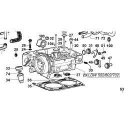 Gasket cylinder head 2 notches LDW502