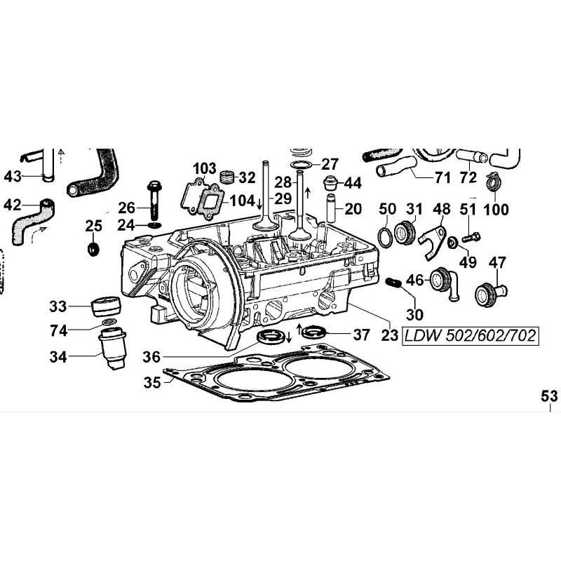 Gasket cylinder head 1 x LDW502 notch